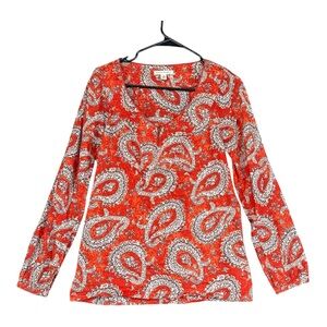 Banana Republic Women’s XS Orange Paisley Print Casual Top Boho Hippie Gypsy